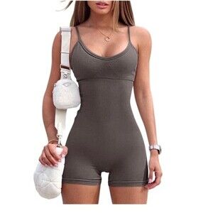 Women's workout Yoga One Piece Spaghetti Strap Tummy Control Padded Spor…